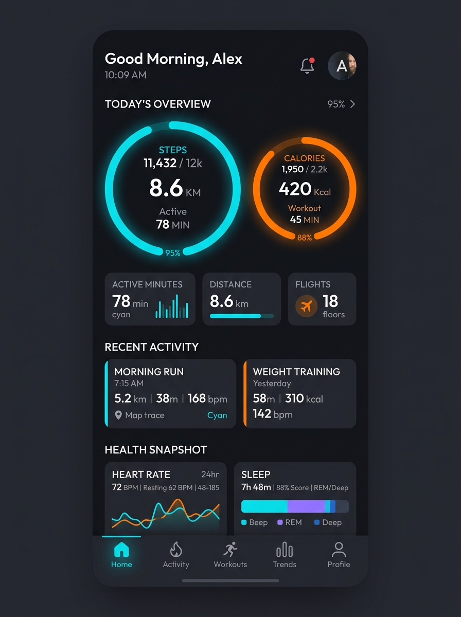 Fitness Tracker App Interface